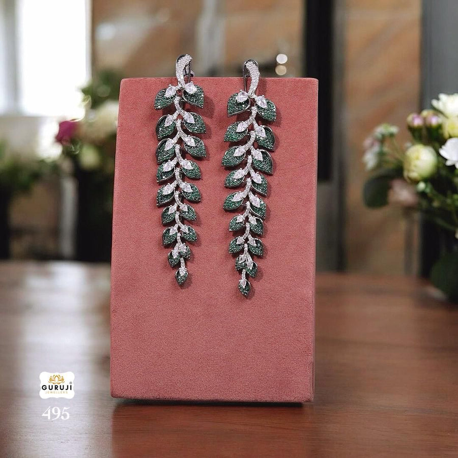Greeny leaf earrings